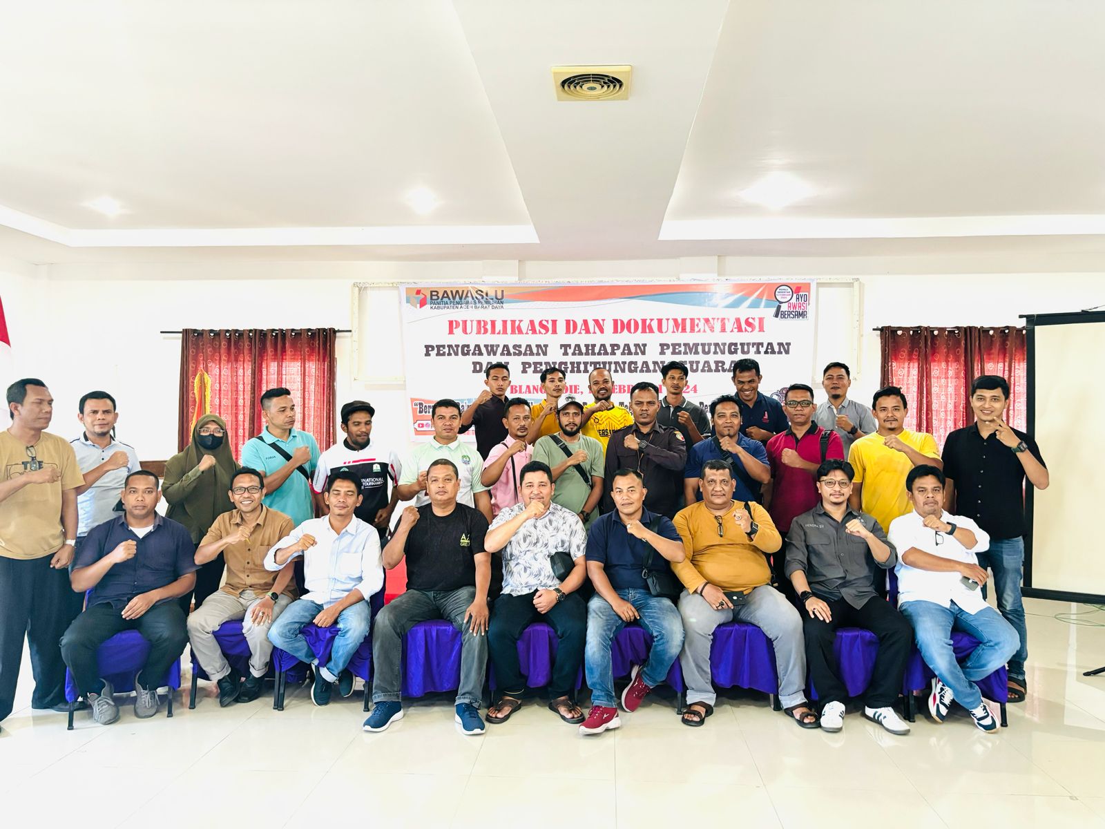 Dokumentasi Kegiatan Diskusi Media Terkait Publikasi dan Informasi Tahapan Pemungutan  dan Perhitungan Suara Pemilu Tahun 2024, Selasa (12/02/2024).