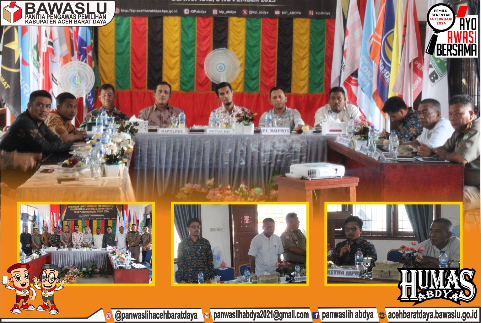 Dokumentasi Penetapan Titik Lokasi Pemasangan Alat Peraga Kampanye (APK) Pemilihan Umum Tahun 2024, Jum'at (03/11/2023).