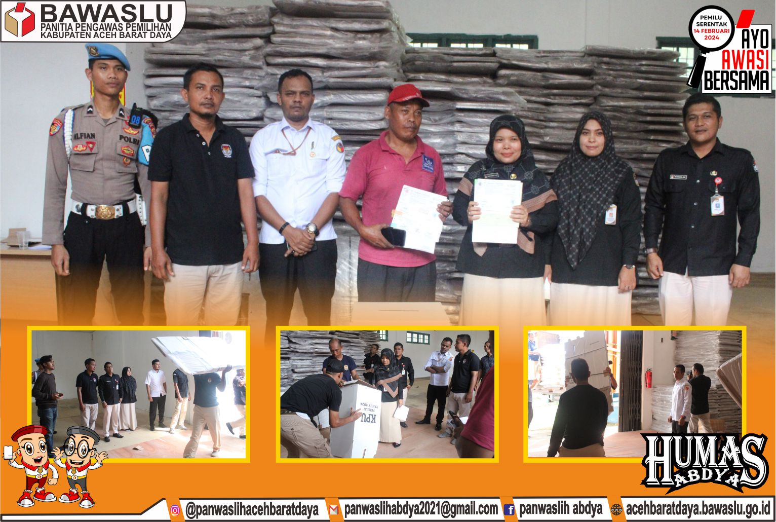 Dokumentasi Pengawasan  Logistik Berupa Kotak Suara Pemilihan Umum Tahun 2024 Sebanyak 2.228 Buah, Rabu (08/11/2023).