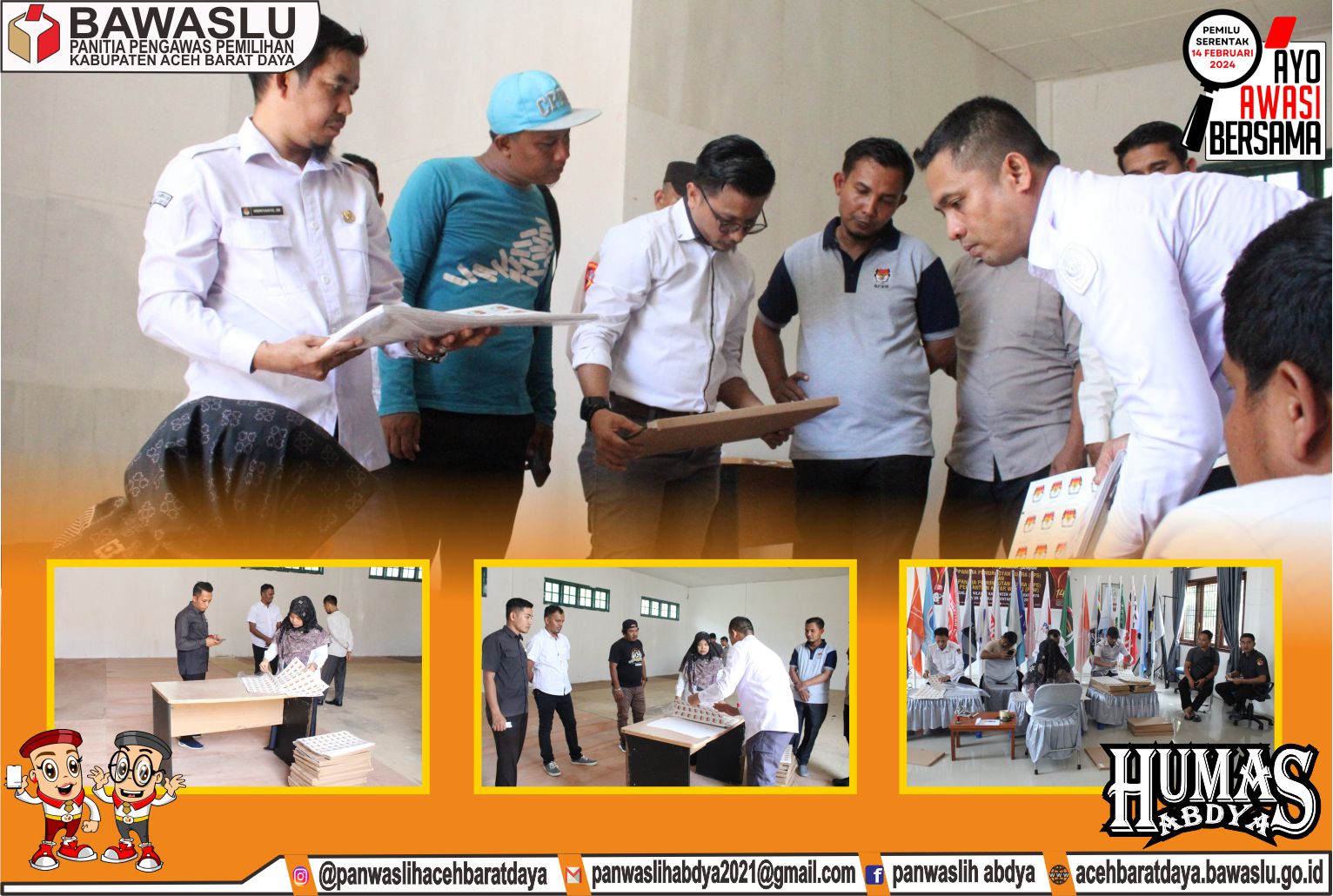 Dokumentasi Pengawasan Langsung Tekait Logistik Berupa Segel Pemilu Serentak Tahun 2024 Di Kantor KIP Abdya, Senin (23/10/2023).