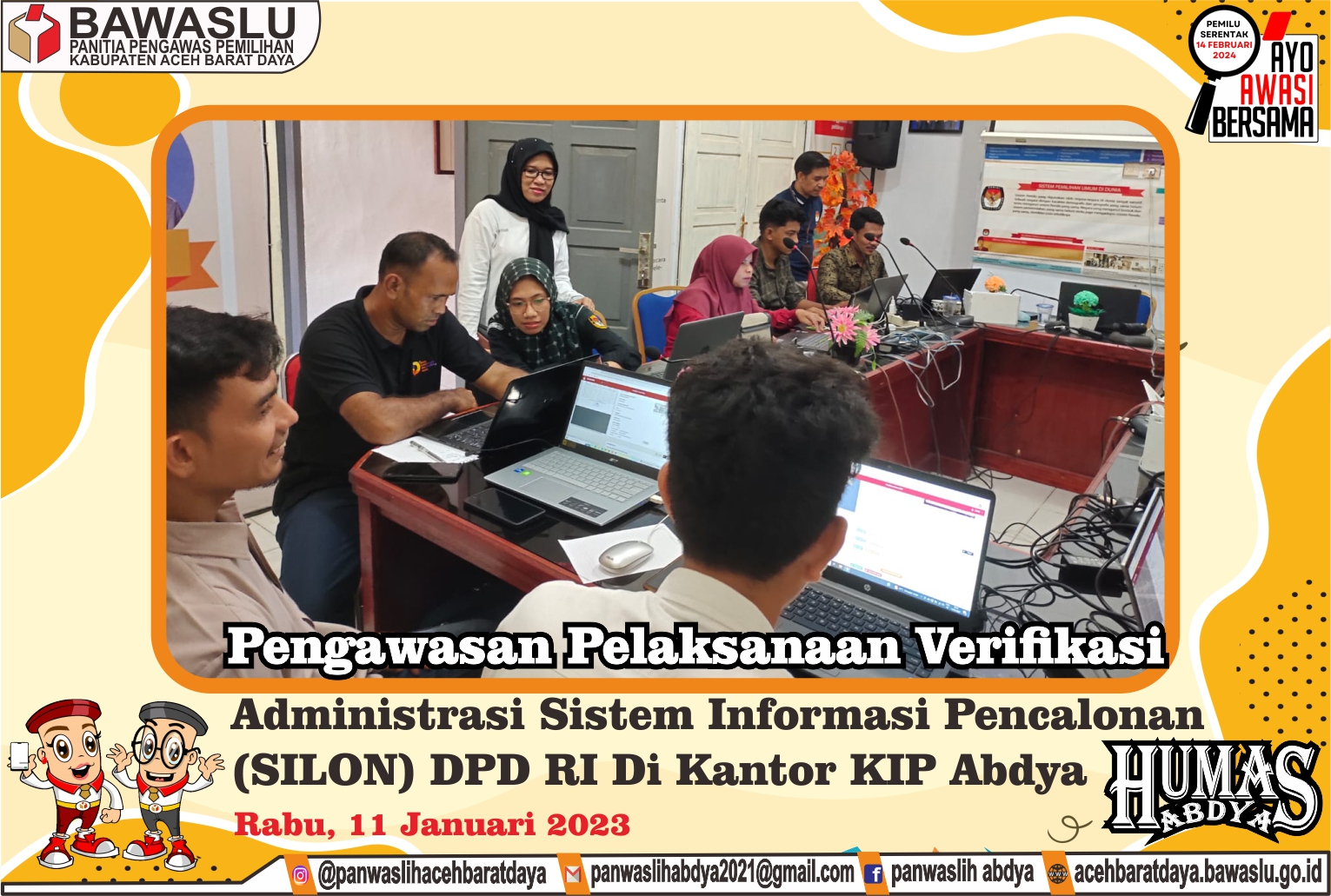Dokumentasi Pengawasan Vermin Dukungan Calon Perseorangan Anggota DPD RI Dapil Aceh, Rabu (11/01/2023).