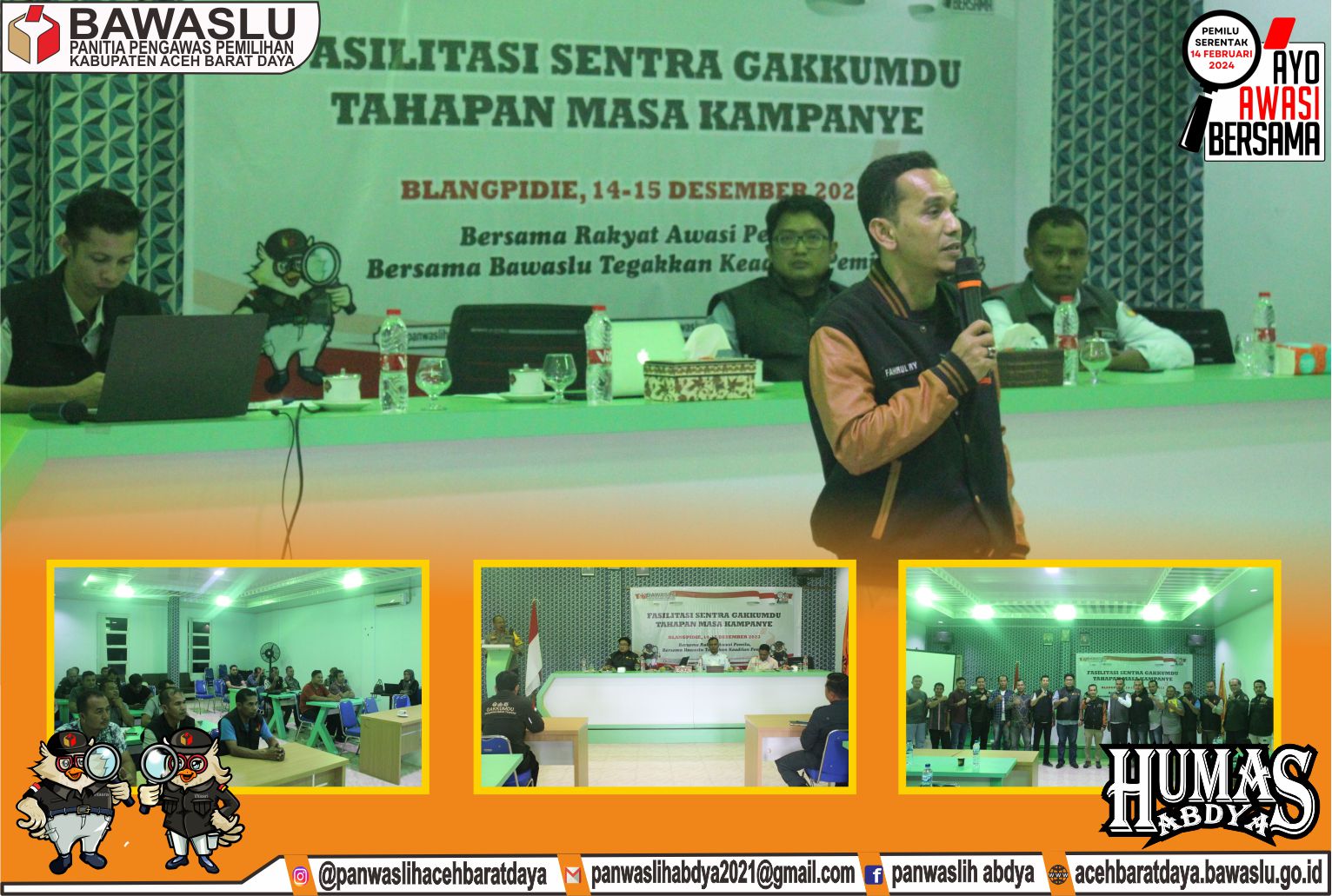 Dokumentasi Rapat Fasilitasi Sentra Gakkumdu Tahapan Kampanye Pemilu Tahun 2024, Kamis-Jum’at (14-15/12/2023).