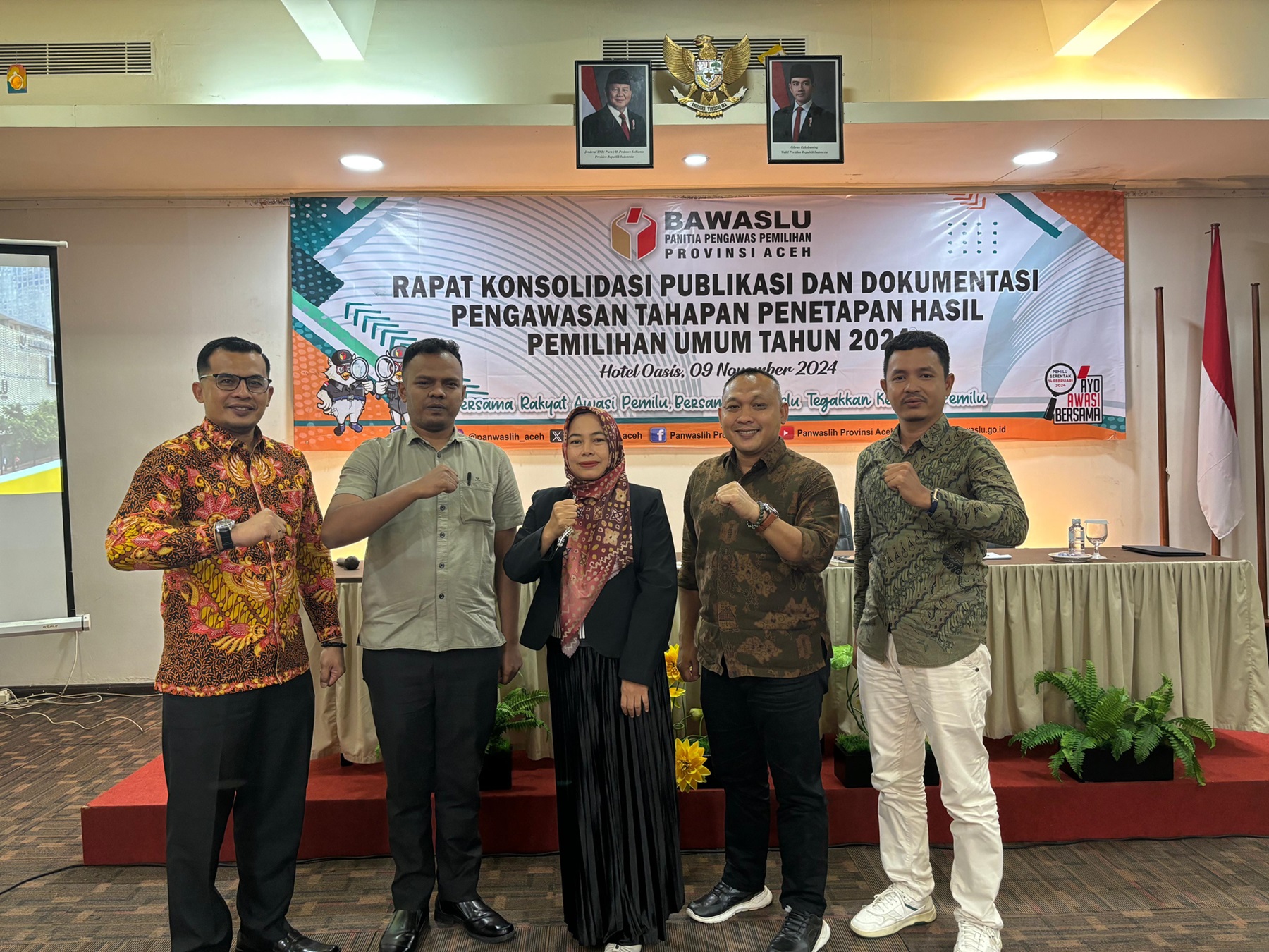 Dokumentasi Rapat Konsolidasi Publikasi dan Dokumentasi Pengawasan Tahapan Penetapan Hasil Pmilu 2024, Sabtu (09/11/2024).