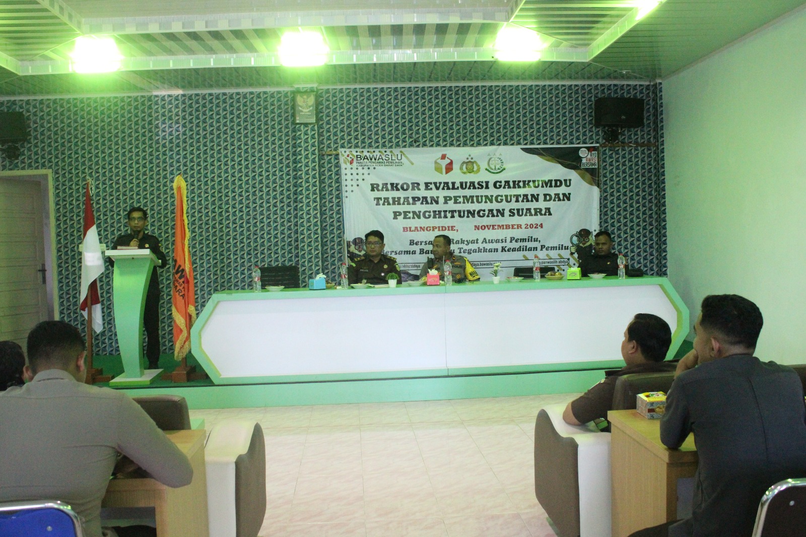 Dokumentasi Rakor Evaluasi Gakkumdu Tahapan dan Pemungutan Penghitungan Suara Pemilu, Senin (04/11/2024).