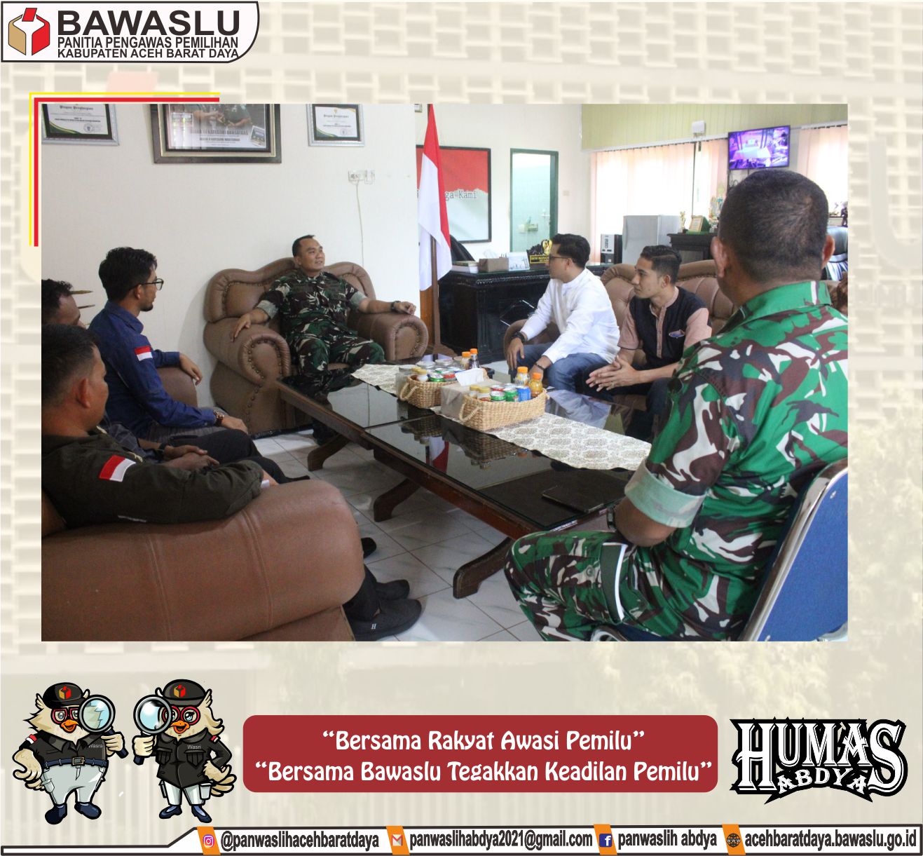 Dokumentasi Silaturrahmi dan Audiensi Pasca Pemilu Tahun 2024 ke Dandim 0110 Abdya, Jum'at (13/06/2025).