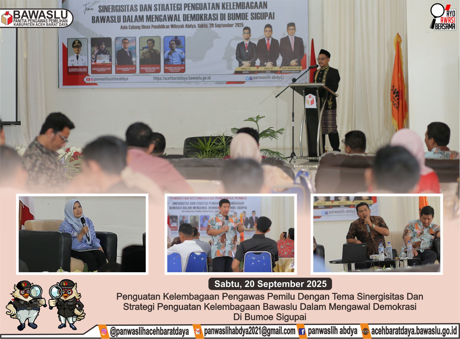 Dokumentasi Penguatan Kelembagaan Pengawas Pemilu Sinergisitas dan Strategi Penguatan Kelembagaan Bawaslu dalam Mengawal Demokrasi di Bumoe Sigupai, Sabtu (20/09/2025).