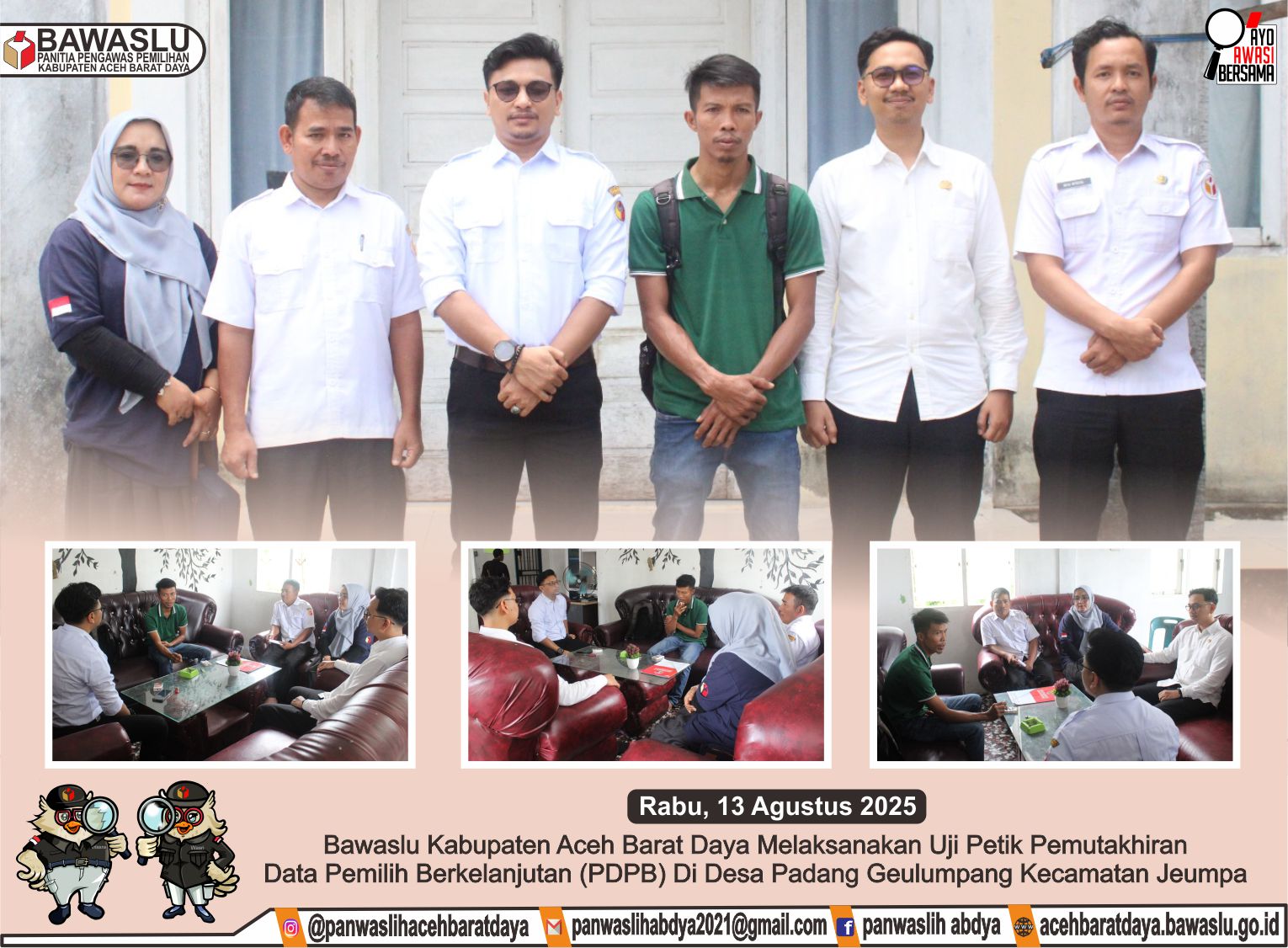 Dokumentasi Pencocokan dan Penelitian Data Pemilih Berkelanjutan (Coktas PDPB) di Desa Padang Geulumpang Kecamatan Jeumpa Kabupaten Aceh Barat Daya, Rabu (13/08/2025).
