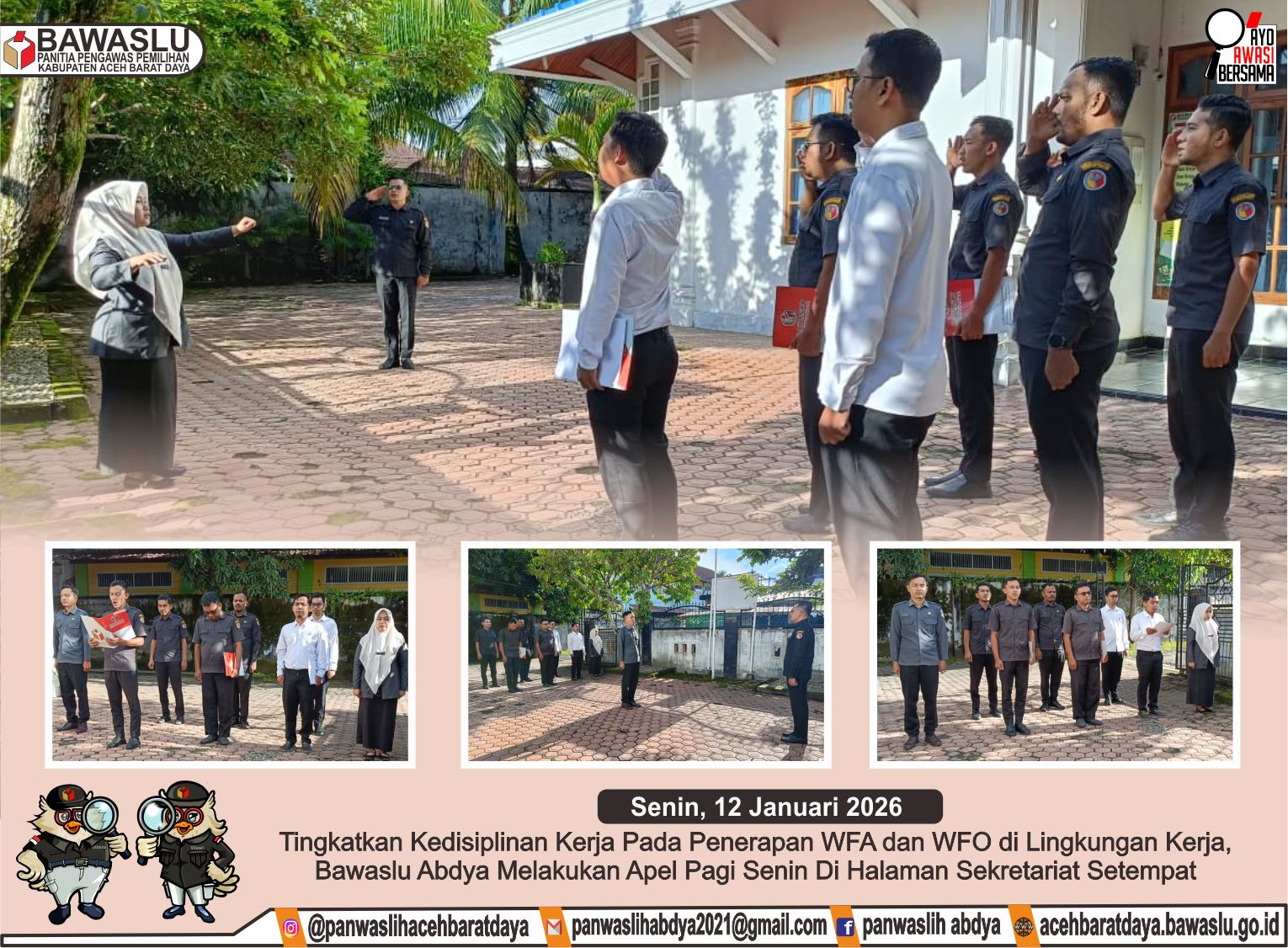 Dokumentasi Pelaksanaan Apel Senin (12/01/2026).