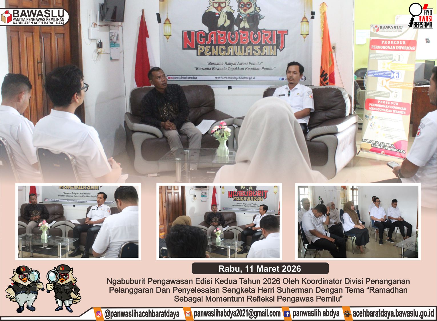 Dokumentasi  Ngabuburit Ramadhan dengan tema “Ramadhan sebagai Momentum Refleksi Pengawas Pemilu”, Rabu (11/03/2026).