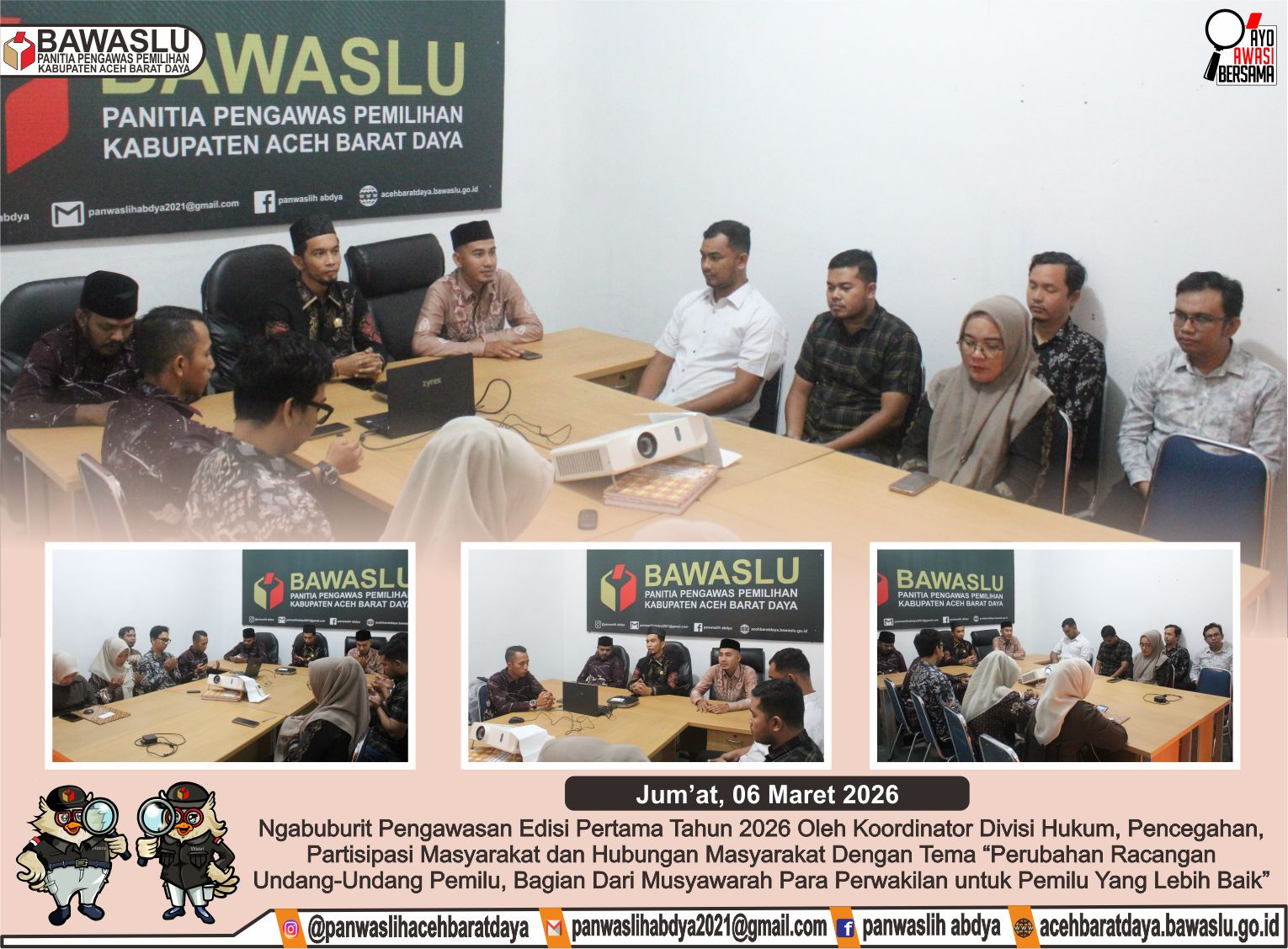 Dokumentasi Ngabuburit Pengawasan dengan mengusung tema “Perubahan Rancangan Undang-Undang Pemilu, Bagian Dari Musyawarah Para Perwakilan untuk Pemilu Yang Lebih Baik”, Jum'at (06/03/2026).