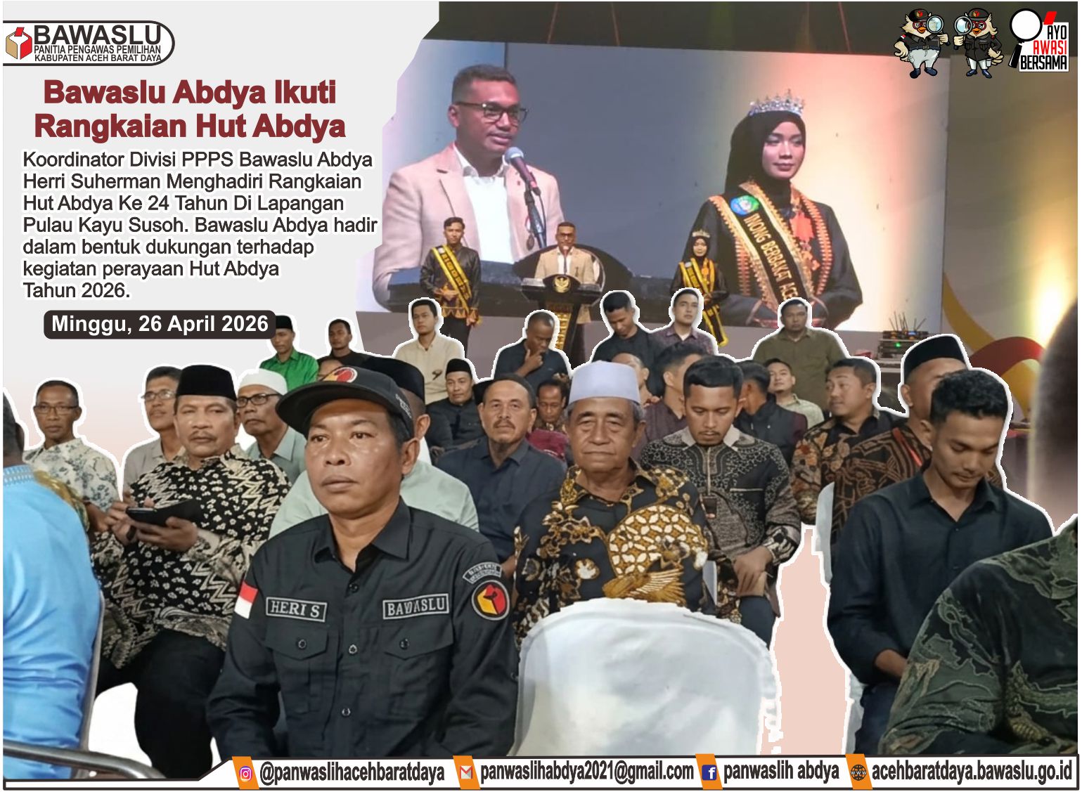 Dokumentasi Rangkaian Kegiatan Peringatan Hari Ulang Tahun (HUT) Kabupaten Aceh Barat Daya Ke-24 Yang Dilaksanakan Di Lapangan Pulau Kayu, Susoh, Minggu (26/04/2026).