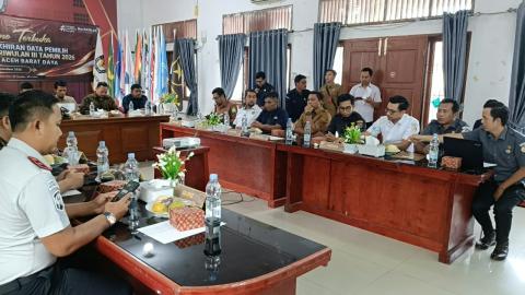 Dokumentasi Rapat Pleno Pemutakhiran Data Pemilih Berkelanjutan (PDPB) yang dilaksanakan oleh Komisi Independen Pemilihan (KIP) Kabupaten Aceh Barat Daya, Selasa (29/9/2026).