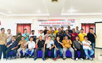 Dokumentasi Kegiatan Diskusi Media Terkait Publikasi dan Informasi Tahapan Pemungutan  dan Perhitungan Suara Pemilu Tahun 2024, Selasa (12/02/2024).