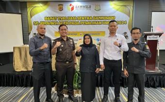 Dokumentasi Rapat Evaluasi Sentra Gakkumdu se Provinsi Aceh dilaksanakan Di Hotel Kriyad Banda Aceh, Senin (05/08/2024).