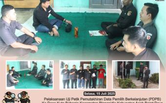 Dokumentasi Kegiatan Uji Petik Pemutakhiran Data Pemilih Berkelanjutan (PDPB) Desa Kuta Bahagia Kecamatan Blangpidie, Selasa (15/07/2025).
