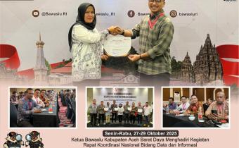 Dokumentasi Penghargaan Keterbukaan Informasi Publik (KIP) Tahun 2025 Yang Diberikan Oleh Bawaslu RI di Yogyakarta,  Senin-Rabu (27-29/10/2025).