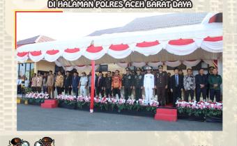 Dokumentasi Menghadiri Upacara Peringatan Hari Ulang Tahun (HUT) Bhayangkara Ke-79 Yang Dilaksanakan Di Halaman Mapolres Aceh Barat Daya, Senin (1 Juli 2025).