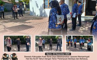 Dokumentasi upacara memperingati hari Ibu ke-97 tahun dengan tema "Perempuan Berdaya dan Berkarya, Menuju Indonesia Emas Tahun 2045", Senin (22/12/2025).