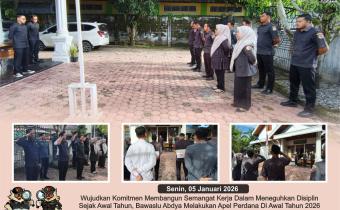 Dokumentasi Apel Perdana Tahun 2026 di halaman Sekretariat setempat, Senin (05/01/2026).