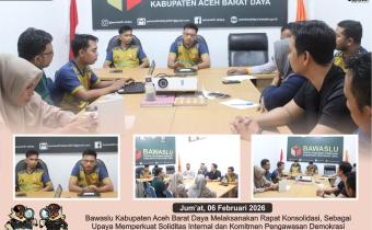Dokumentasi Rapat Konsolidasi Demokrasi Bersama Seluruh Staf Sekretariat, Sebagai Upaya Memperkuat Soliditas Internal Dan Komitmen Pengawasan Demokrasi Yang Berintegritas, Jum'at (06/02/2026).