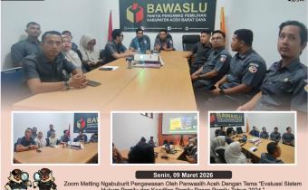 Dokumentasi Zoom Meeting Ngabuburit Pengawasan yang dilaksanakan oleh Panwaslih Aceh, Senin (09/03/2026).