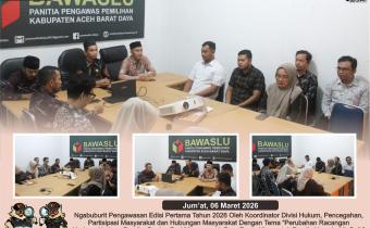 Dokumentasi Ngabuburit Pengawasan dengan mengusung tema “Perubahan Rancangan Undang-Undang Pemilu, Bagian Dari Musyawarah Para Perwakilan untuk Pemilu Yang Lebih Baik”, Jum'at (06/03/2026).