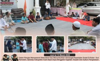 Dokumentasi Bawaslu Abdya Gelar Tausiah dan Kultum Pengawasan Serta Santunan Anak Yatim, Jum’at (13/03/2026).