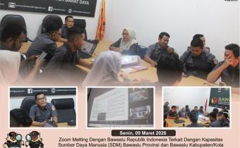 Dokumentasi Penguatan Kapasitas Sumber Daya Manusia (SDM) Bawaslu Provinsi dan Bawaslu Kabupaten/Kota seluruh Indonesia, Senin (09/03/2026).