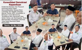 Dokumentasi Konsolidasi Demokrasi Bawaslu dan penyuluh Kemenag Abdya dalam mensosialisasikan Bahaya Black campaign dan Negatif Campaign menuju Pemilu 2029, Senin (04/05/2026).
