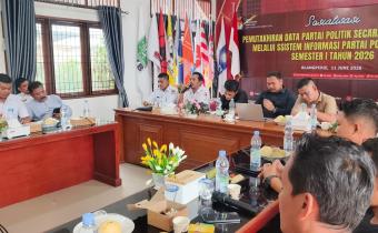 Dokumentasi Kegiatan Pemutakhiran Data Partai Politik secara Berkelanjutan melalui Sistem Informasi Partai Politik (SIPOL) Semester I Tahun 2026 yang diselenggarakan oleh Komisi Independen Pemilihan (KIP) Kabupaten Aceh Barat Daya di Kantor KIP Aceh Barat Daya, Selasa (11/06/2026).